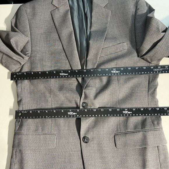 CALVIN KLEIN Blazer Jacket Sports Coat Men 38R Gray Check 100% Wool Professional - Picture 14 of 16